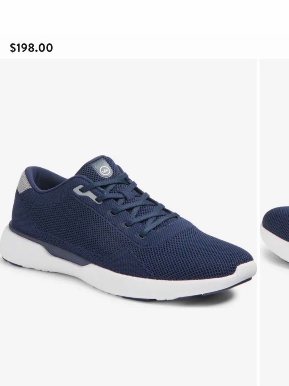 Peter Millar Navy Mesh Lace-Up Sneakers with White Soles Size 11.5